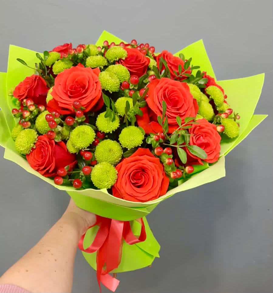 Букет цветов из: Хризантемы и Розы в Перелюбе