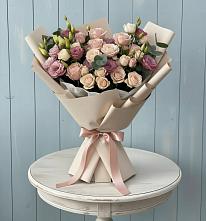 Букет цветов из:  Розы и Лизиантусы #REPLACE_PRED# Перелюбе