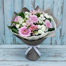Букет цветов из:  Герберы, Альстромерии и Хризантемы в Перелюбе