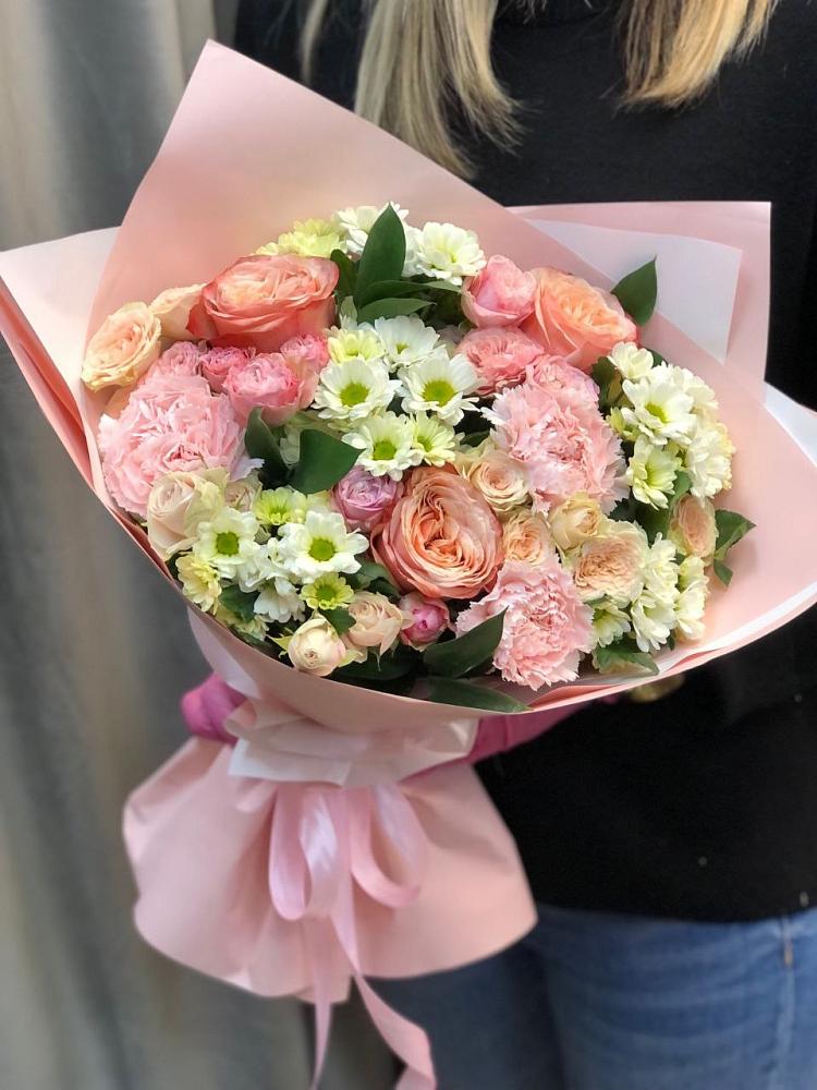 Букет цветов из: Гвоздики, Розы и Хризантемы в Перелюбе