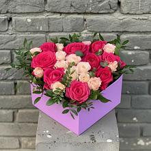 Цветочная композиция из Розы в коробке в Перелюбе