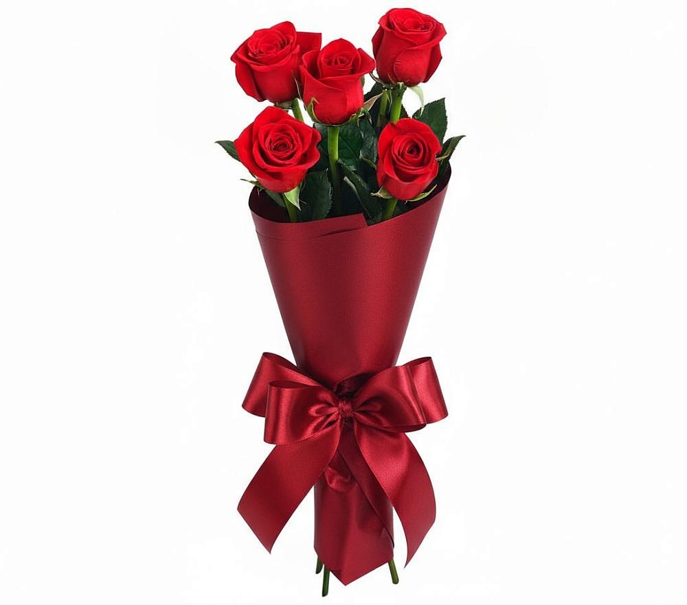 Букет 5 Красных роз Эдлесс Лав в Перелюбе