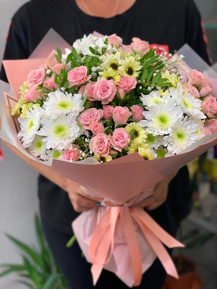 Букет цветов из: Розы и Хризантемы в Перелюбе
