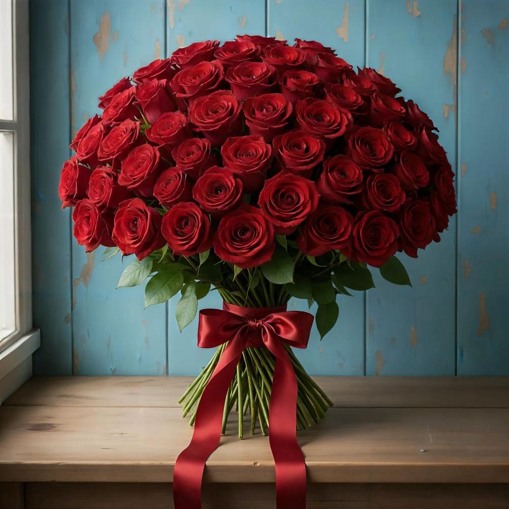 Букет Красные розы Блэк Меджик в Перелюбе