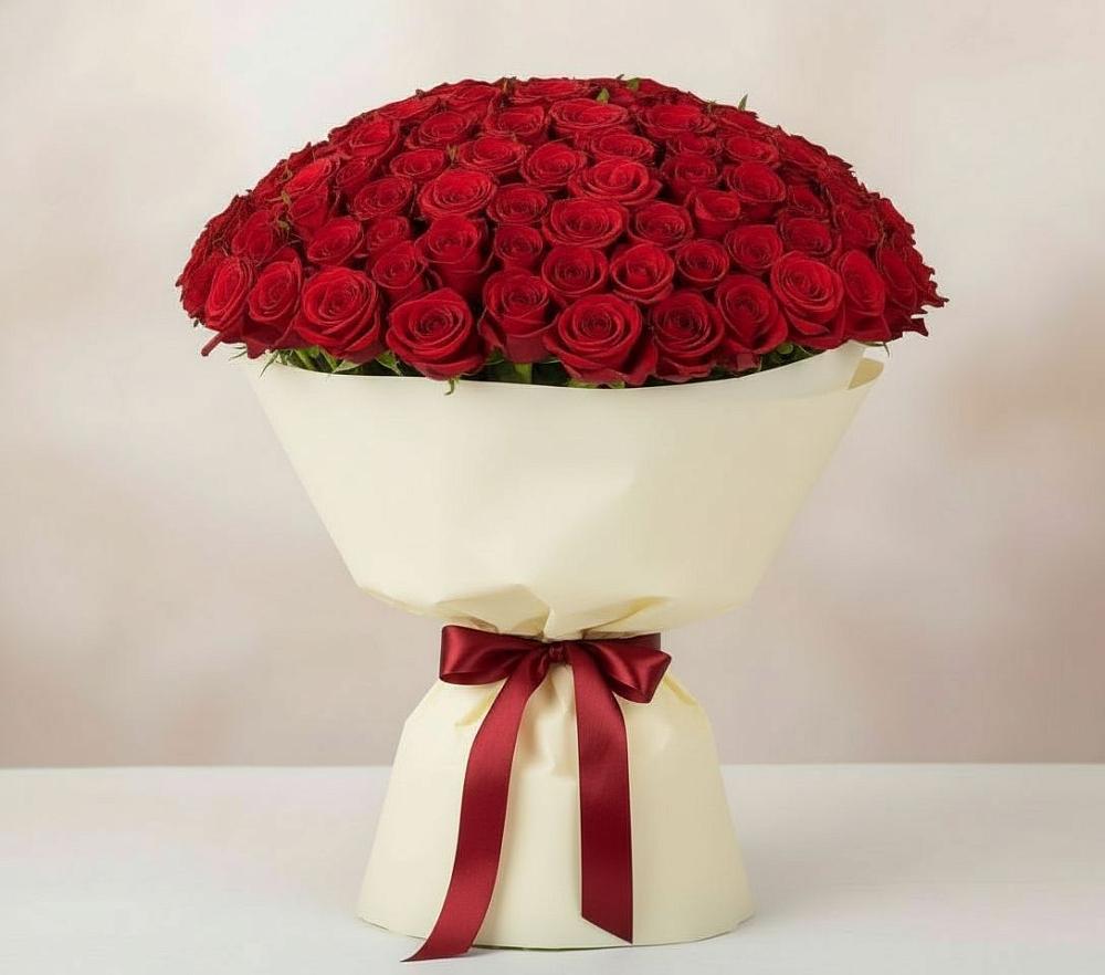 Букет 101 Красная роза Милано в Перелюбе