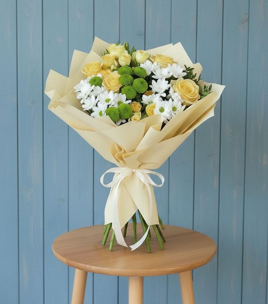 Букет цветов из: Хризантемы и Розы в Перелюбе