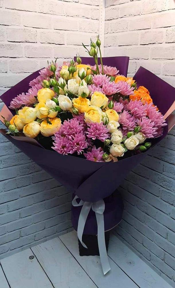 Букет цветов из: Хризантемы и Розы в Перелюбе