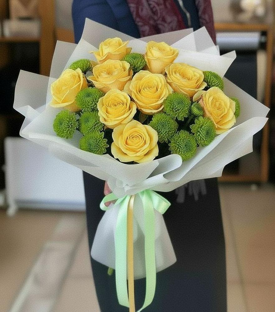 Букет цветов из: Хризантемы и Розы в Перелюбе