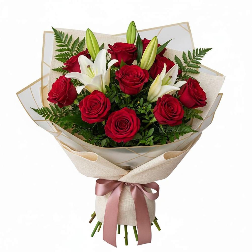 Букет цветов из: Лилии и Розы в Перелюбе