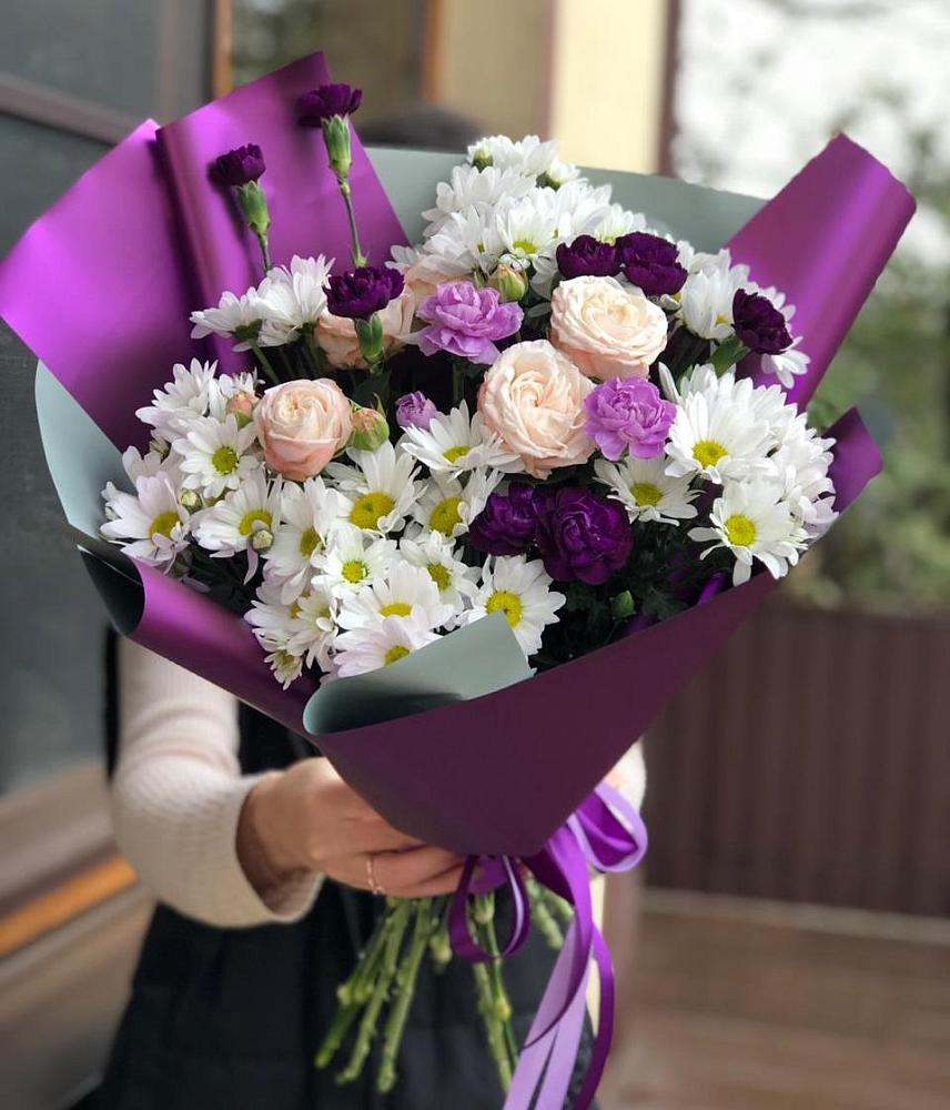 Букет цветов из: Хризантемы, Гвоздики и Розы в Перелюбе