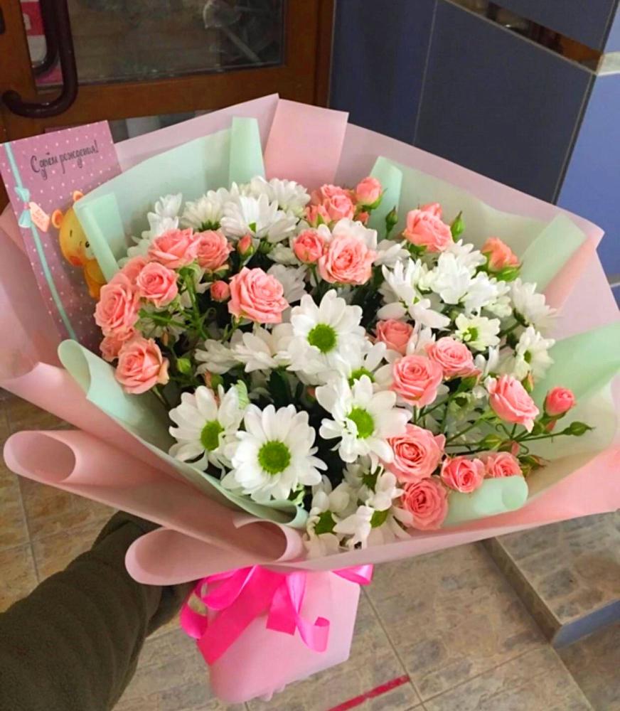 Букет цветов из: Розы и Хризантемы в Перелюбе