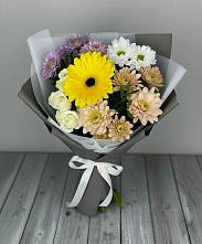 Букет цветов из:  Розы, Герберы и Хризантемы в Перелюбе