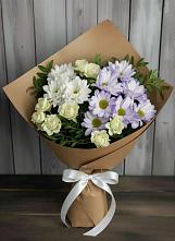 Букет цветов из:  Хризантемы и Розы #REPLACE_PRED# Перелюбе