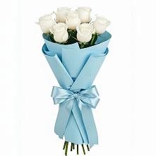 Букет 7 белых роз Проуд в Перелюбе