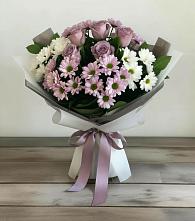 Букет цветов из:  Хризантемы и Розы #REPLACE_PRED# Перелюбе
