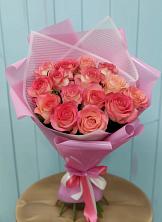 Букет 15 Розовых роз Равель в Перелюбе